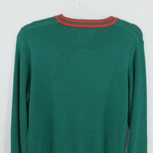 Tipsy Elves Ugly Christmas Sweater Mens Extra Large Green Deer Gains Funny - Picture 9 of 10